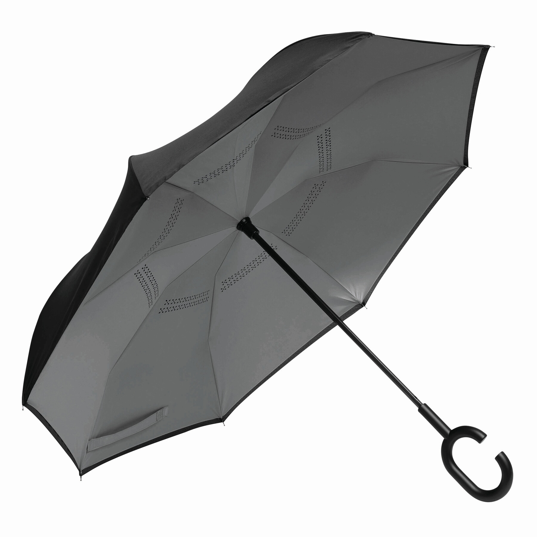 Stockschirm FLIPPED, hellgrau, schwarz