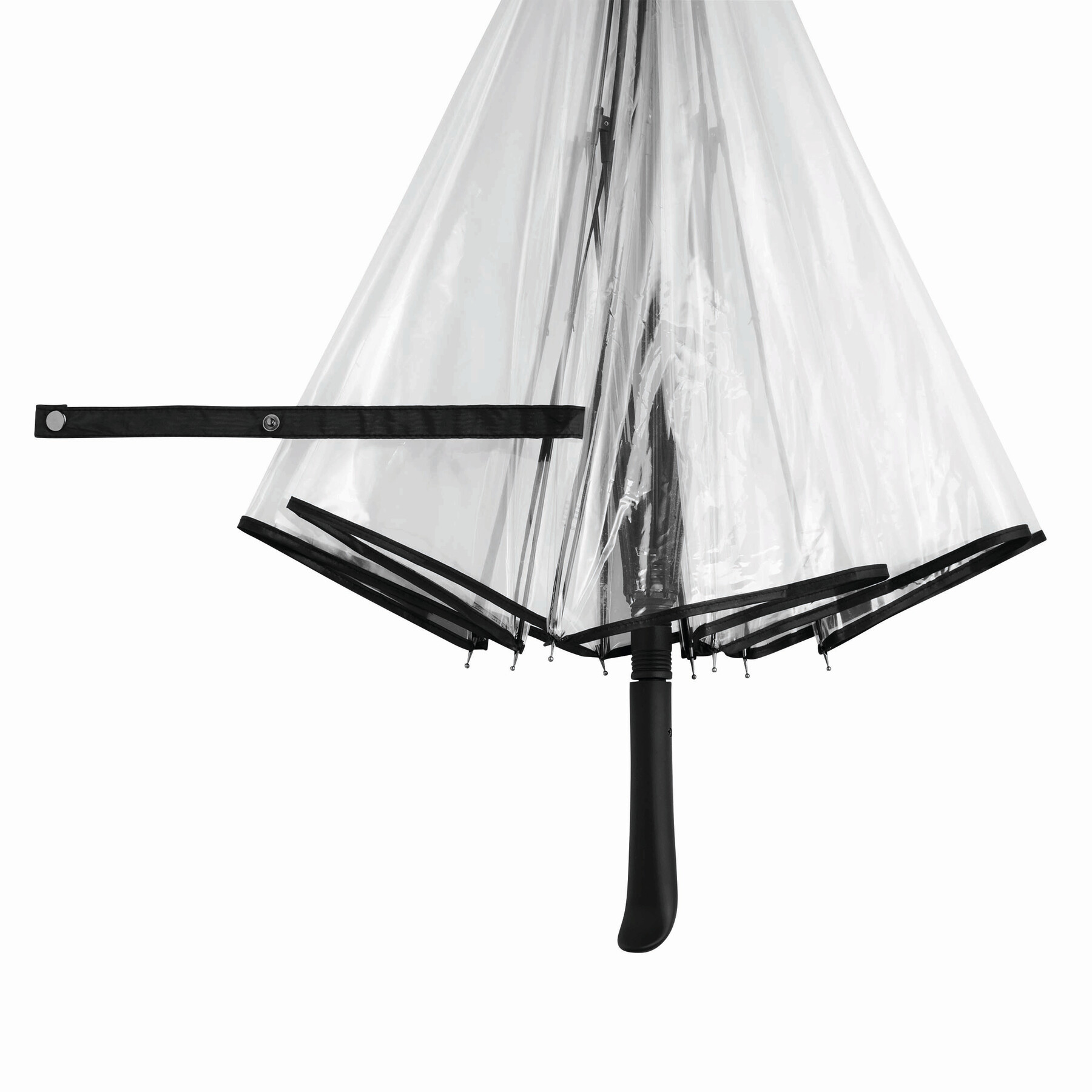 Automatischer Windproof-Stockschirm VIP, schwarz, transparent