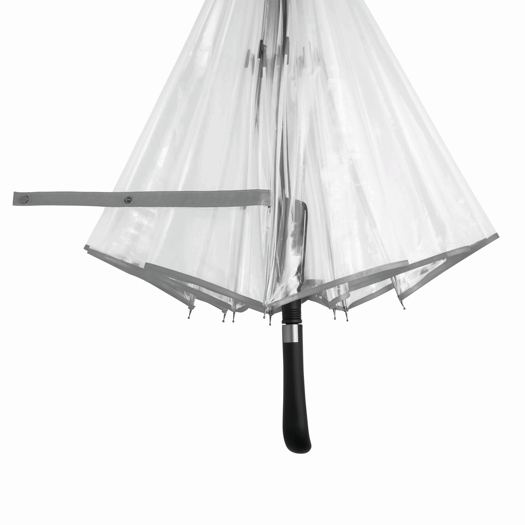 Automatischer Windproof-Stockschirm VIP, transparent, weiß