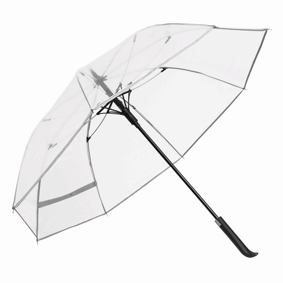 Automatischer Windproof-Stockschirm VIP, transparent, weiß