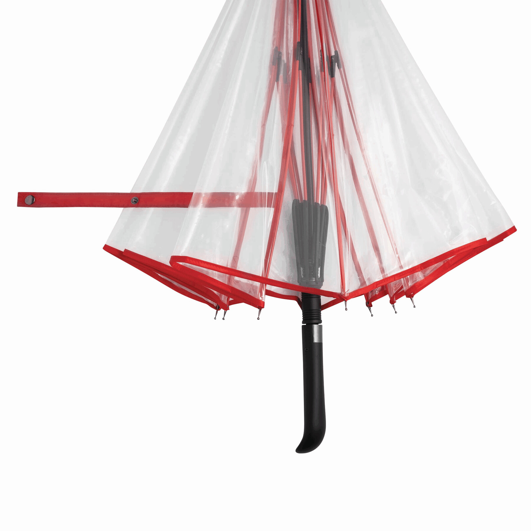 Automatischer Windproof-Stockschirm VIP, rot, transparent