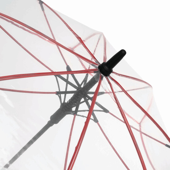 Automatischer Windproof-Stockschirm VIP, rot, transparent