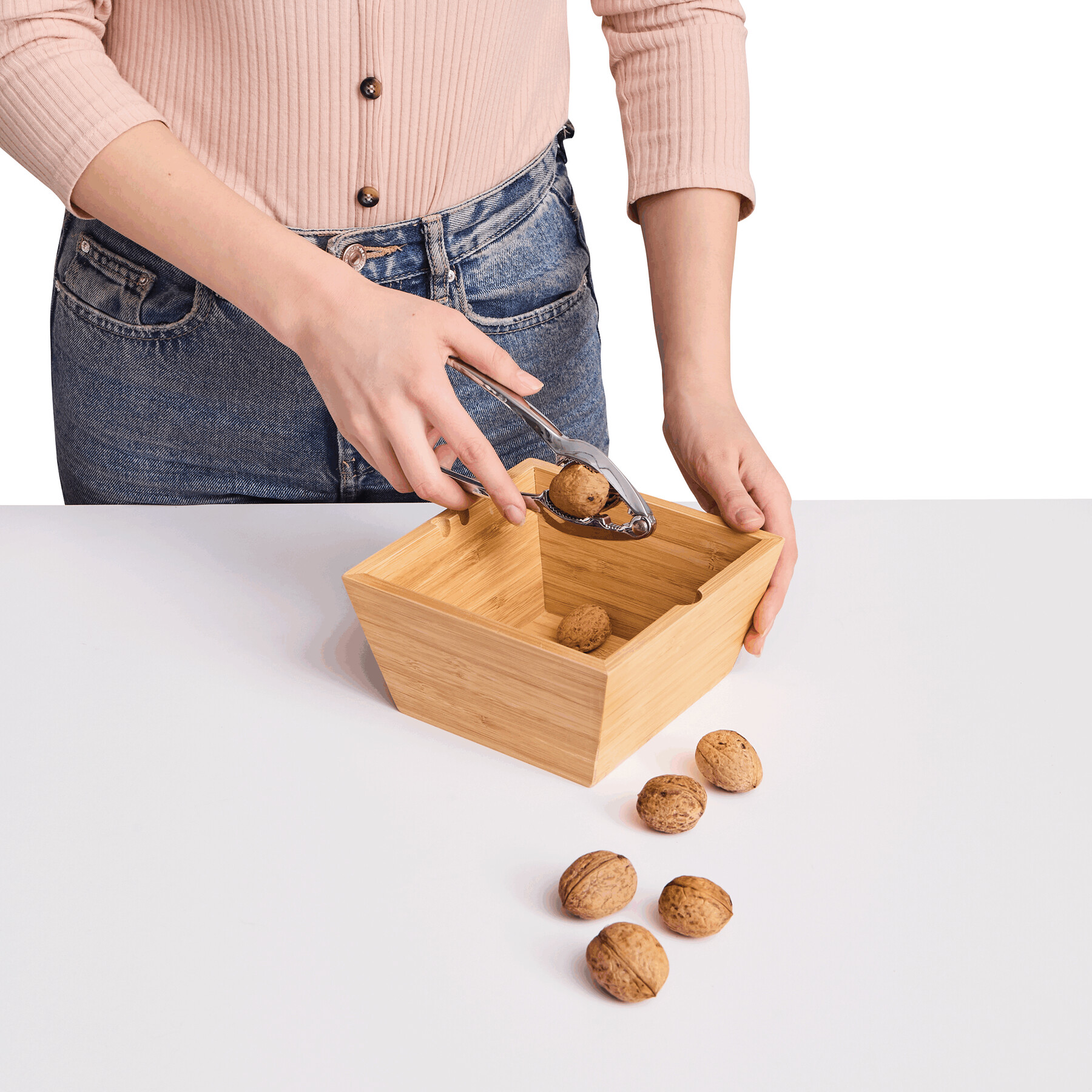 Nussknacker-Set CLICK, braun, silber