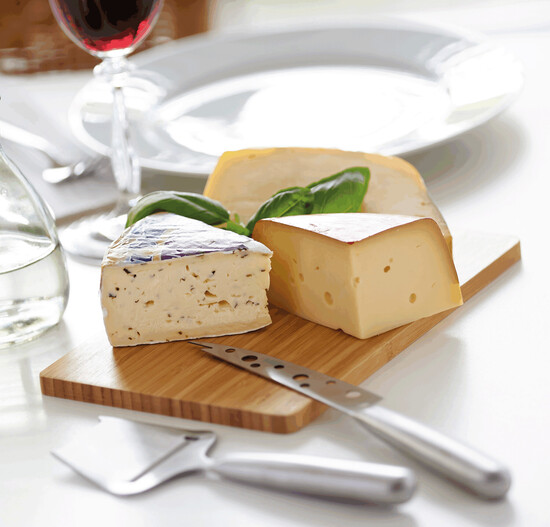 3tlg. Käseset FESCO, braun, silber