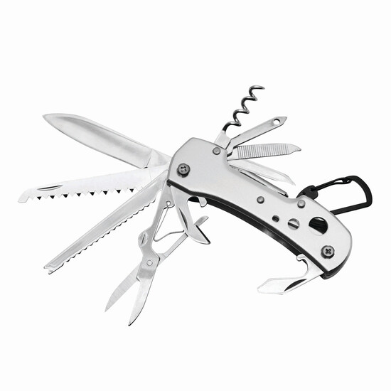 Taschenmesser STRONG HELPER, 12-teilig, silber