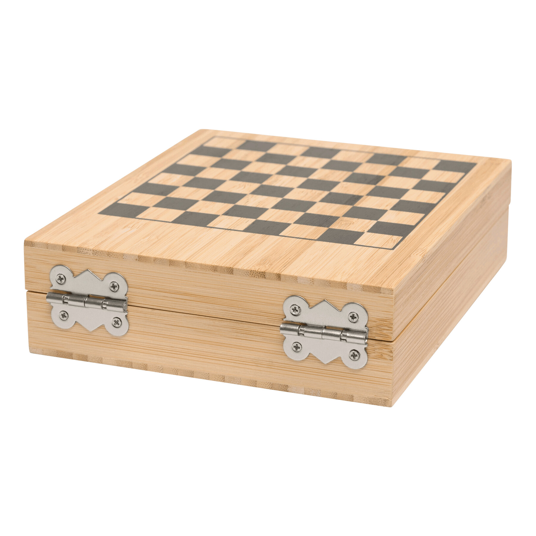 Weinset BAMBOO CHESS mit Schachspiel, braun