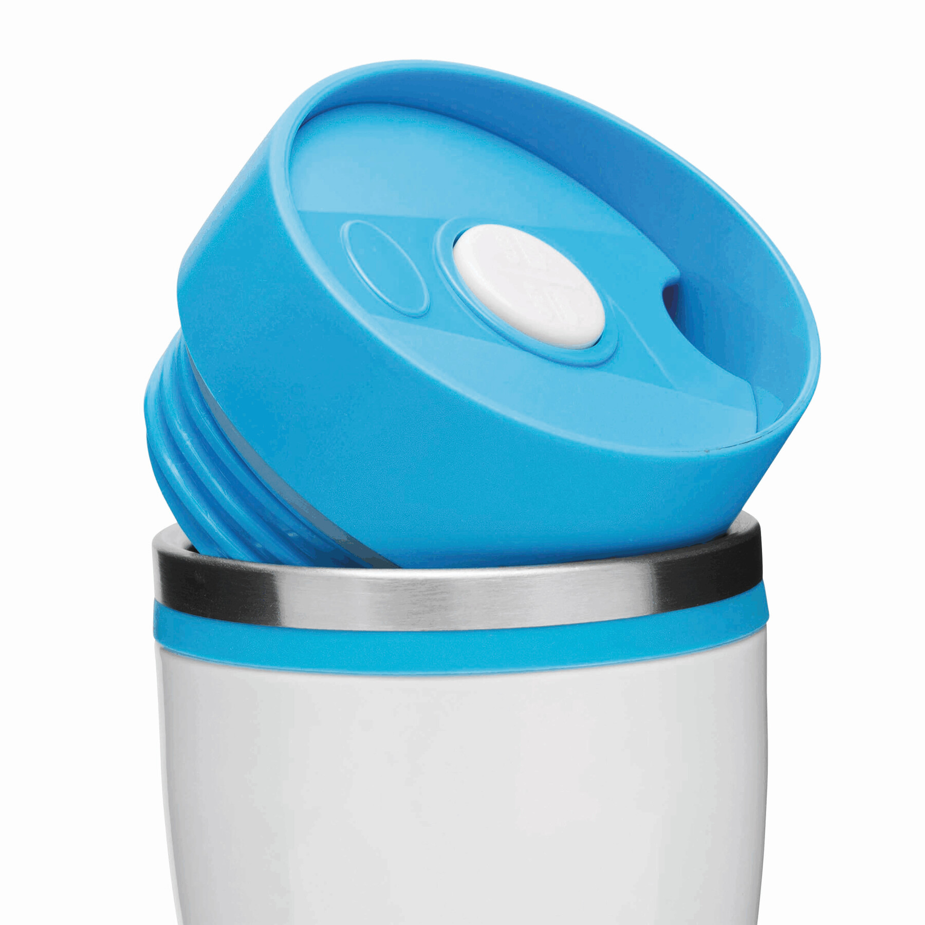 Isolierbecher ARABICA, hellblau, weiß