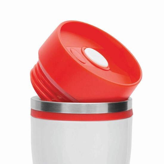 Isolierbecher ARABICA, rot, weiß