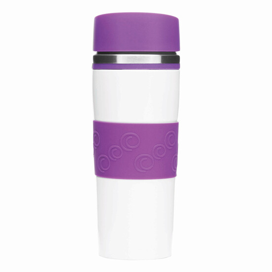 Isolierbecher ARABICA, lila, weiß