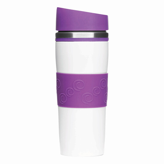 Isolierbecher ARABICA, lila, weiß