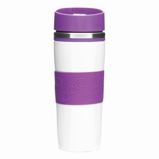 Isolierbecher ARABICA, lila, weiß