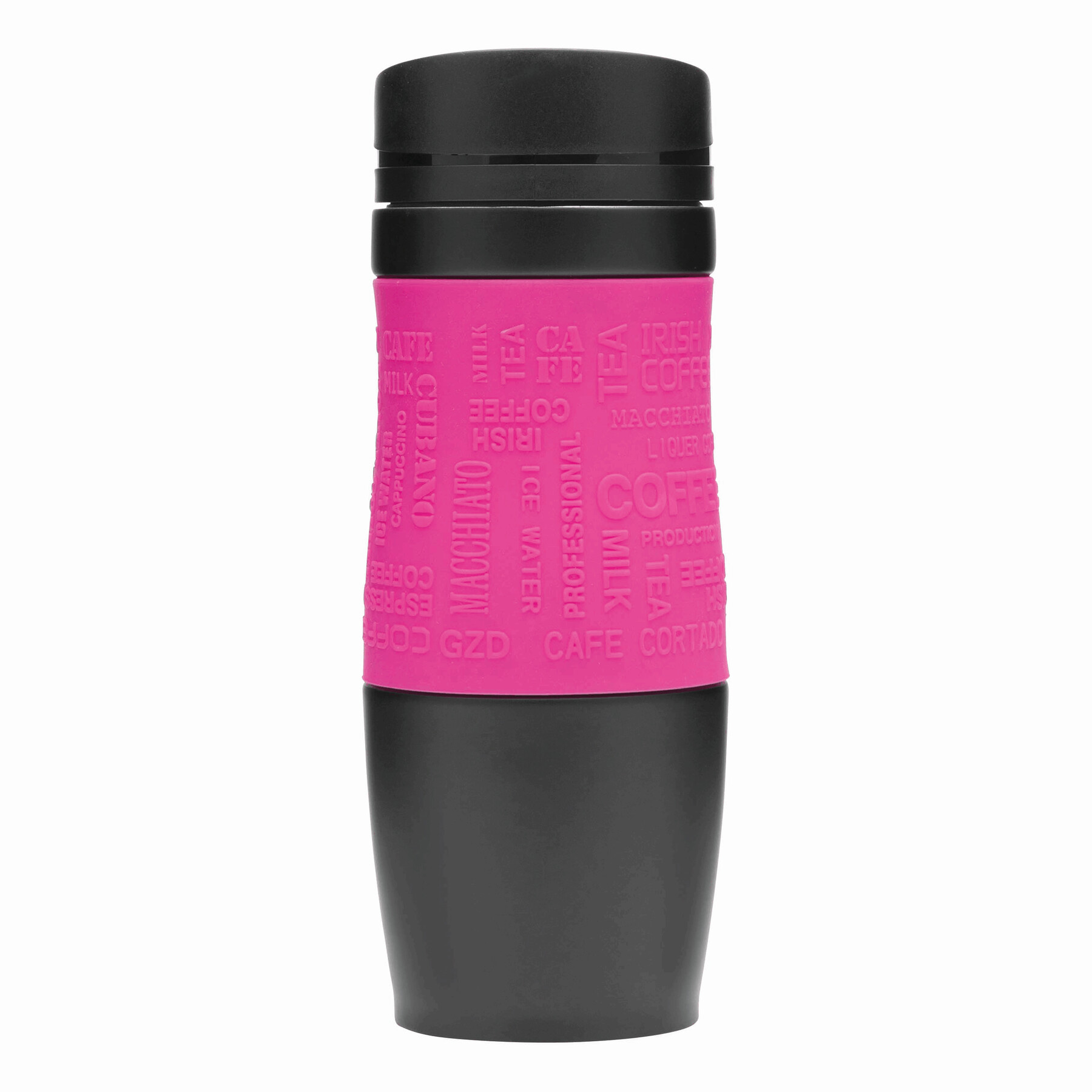 Isolierbecher GOLDEN DREAM, magenta, schwarz