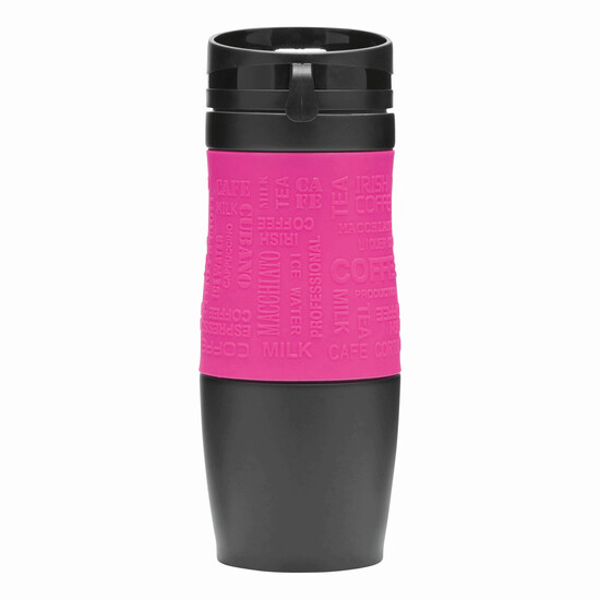 Isolierbecher GOLDEN DREAM, magenta, schwarz