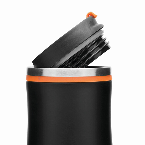 Isolierbecher DARK CREMA, orange, schwarz