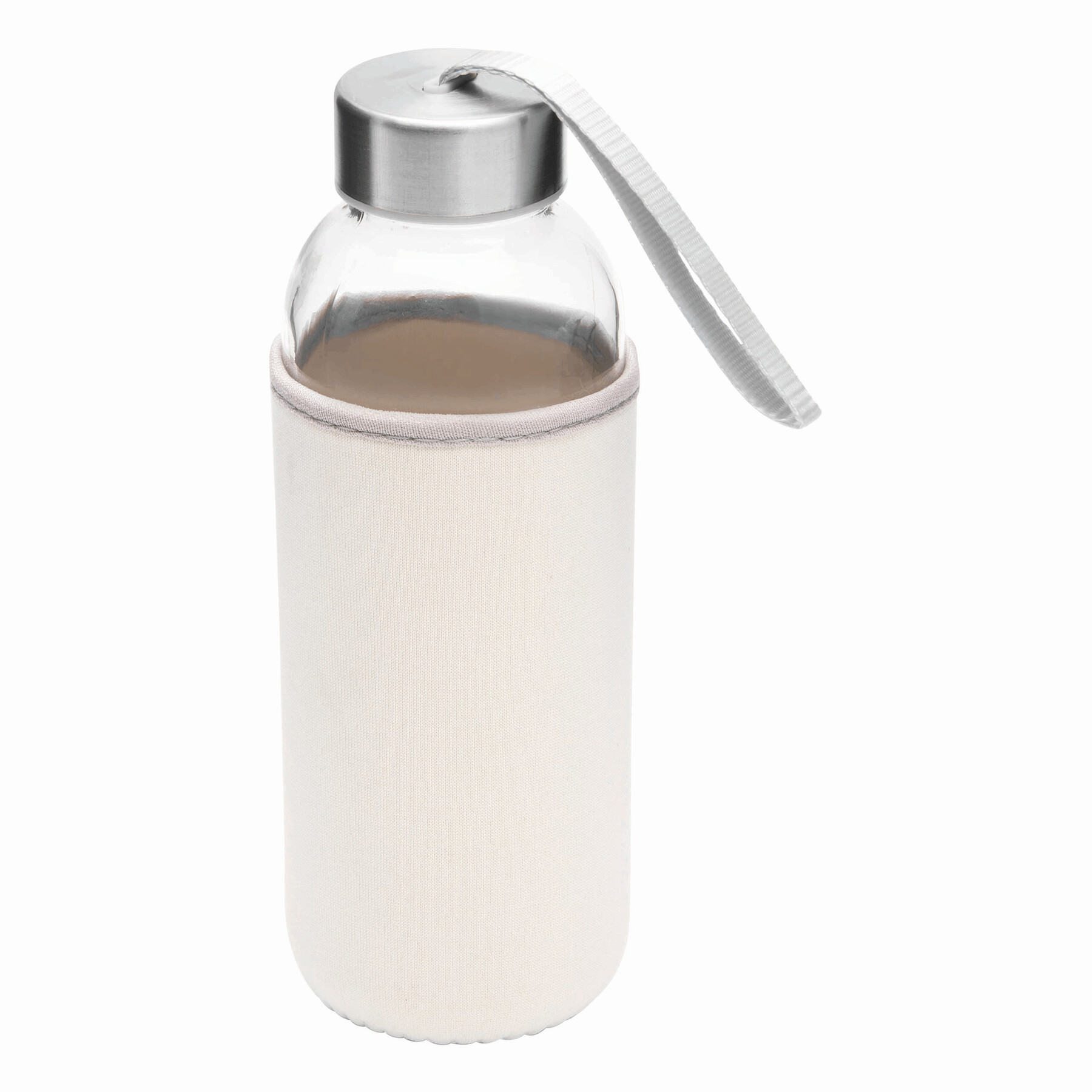 Glas-Flasche TAKE WELL, transparent, weiß