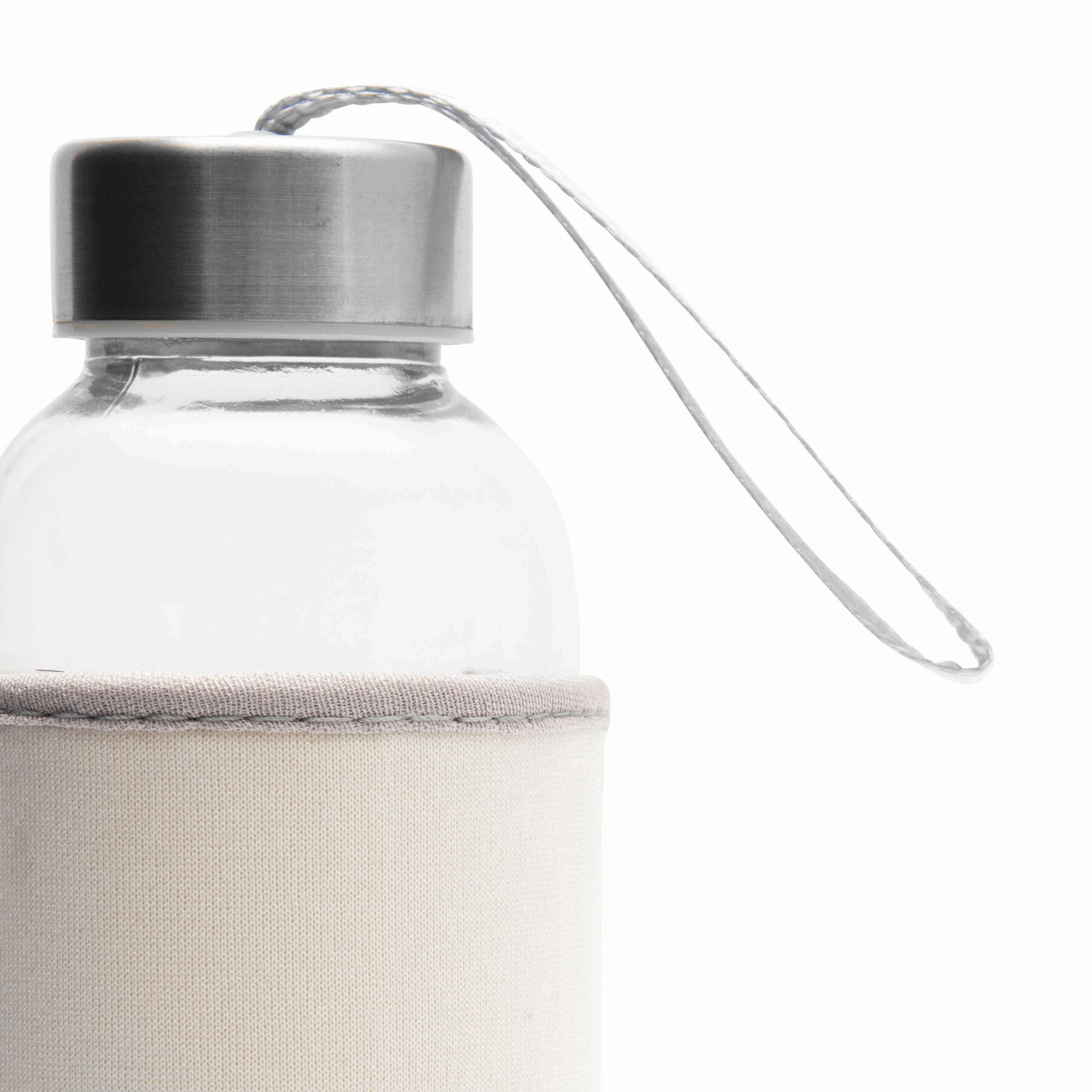 Glas-Flasche TAKE WELL, transparent, weiß