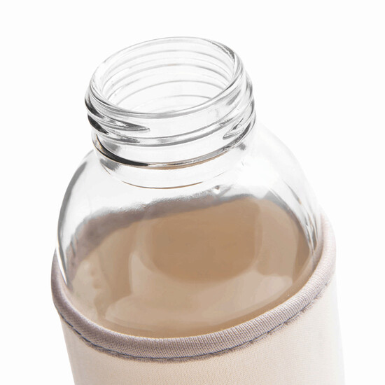 Glas-Flasche TAKE WELL, transparent, weiß