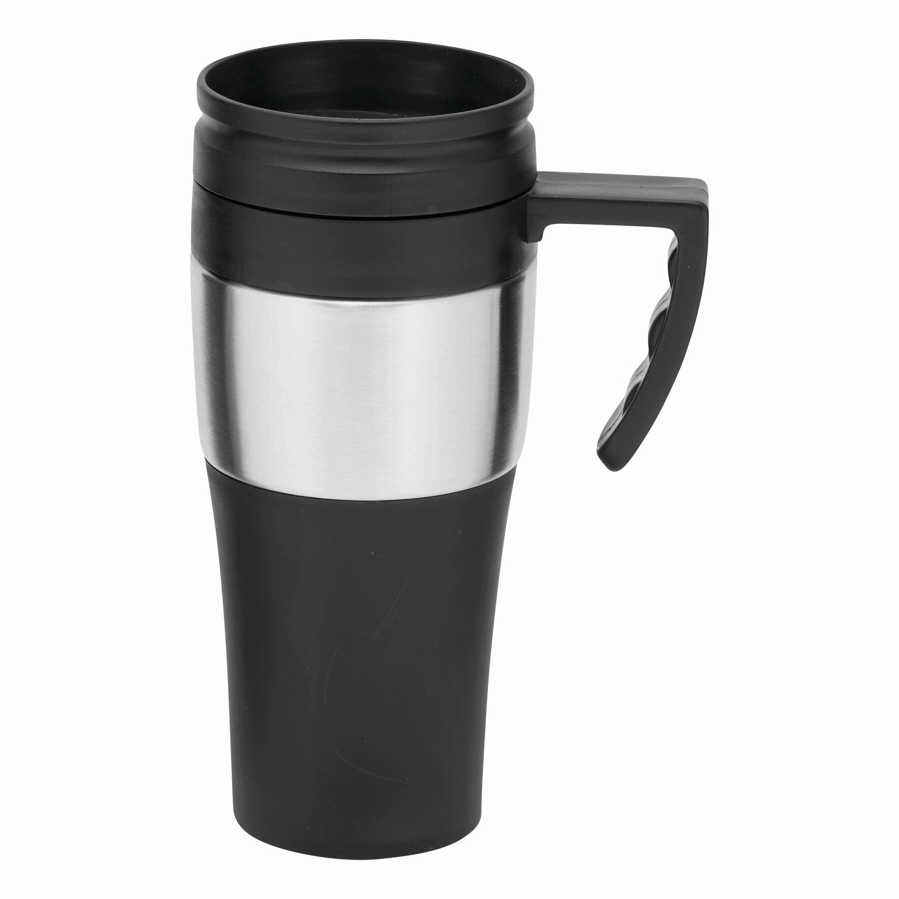 Isolierbecher HOT DRINK, schwarz, silber