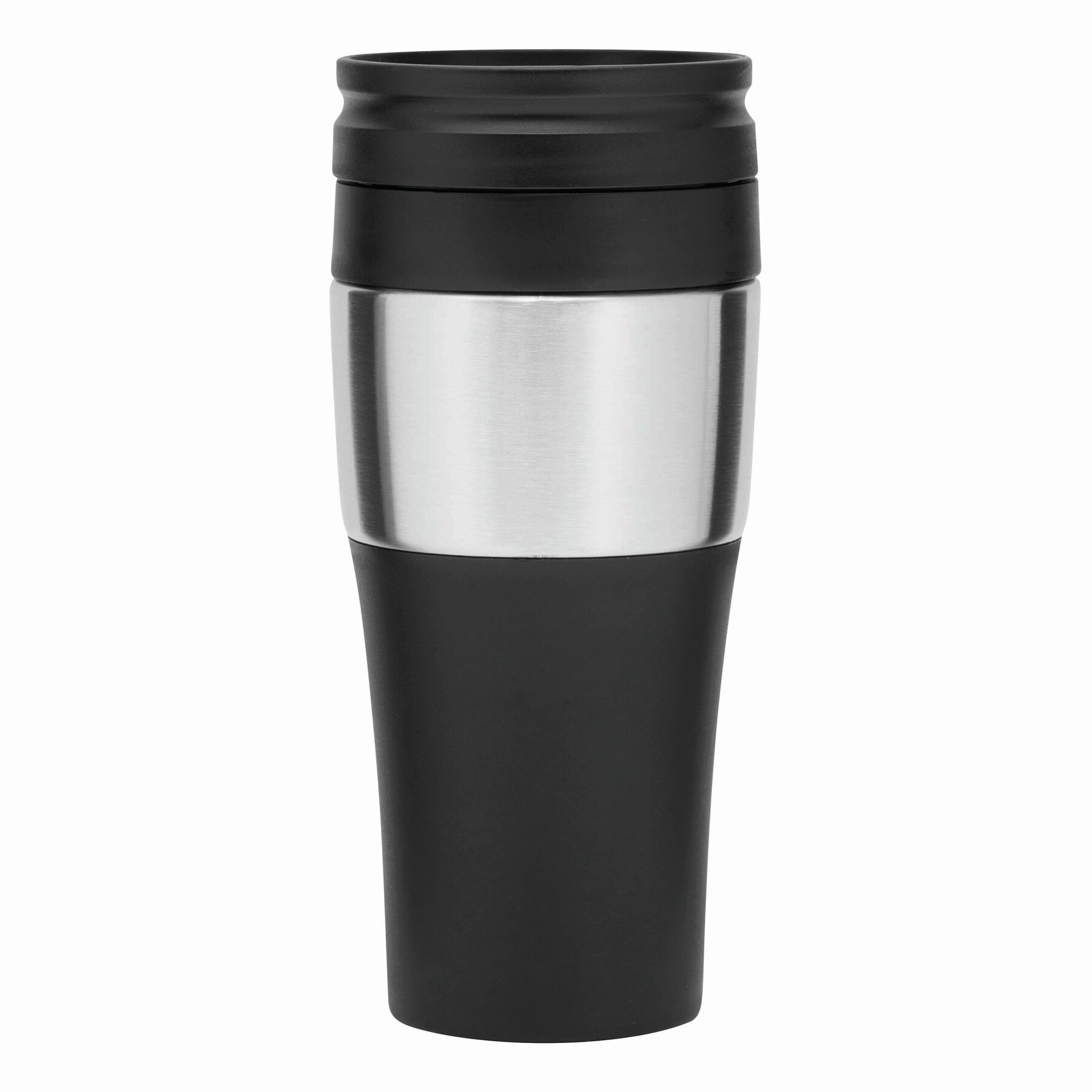 Isolierbecher HOT DRINK, schwarz, silber