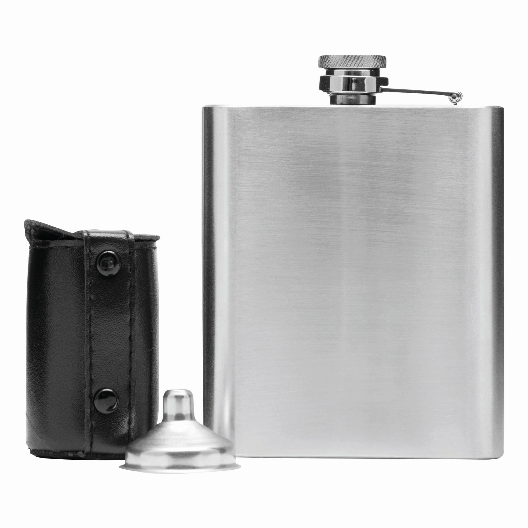 Flachmann-Set GENTLEMAN, schwarz, silber