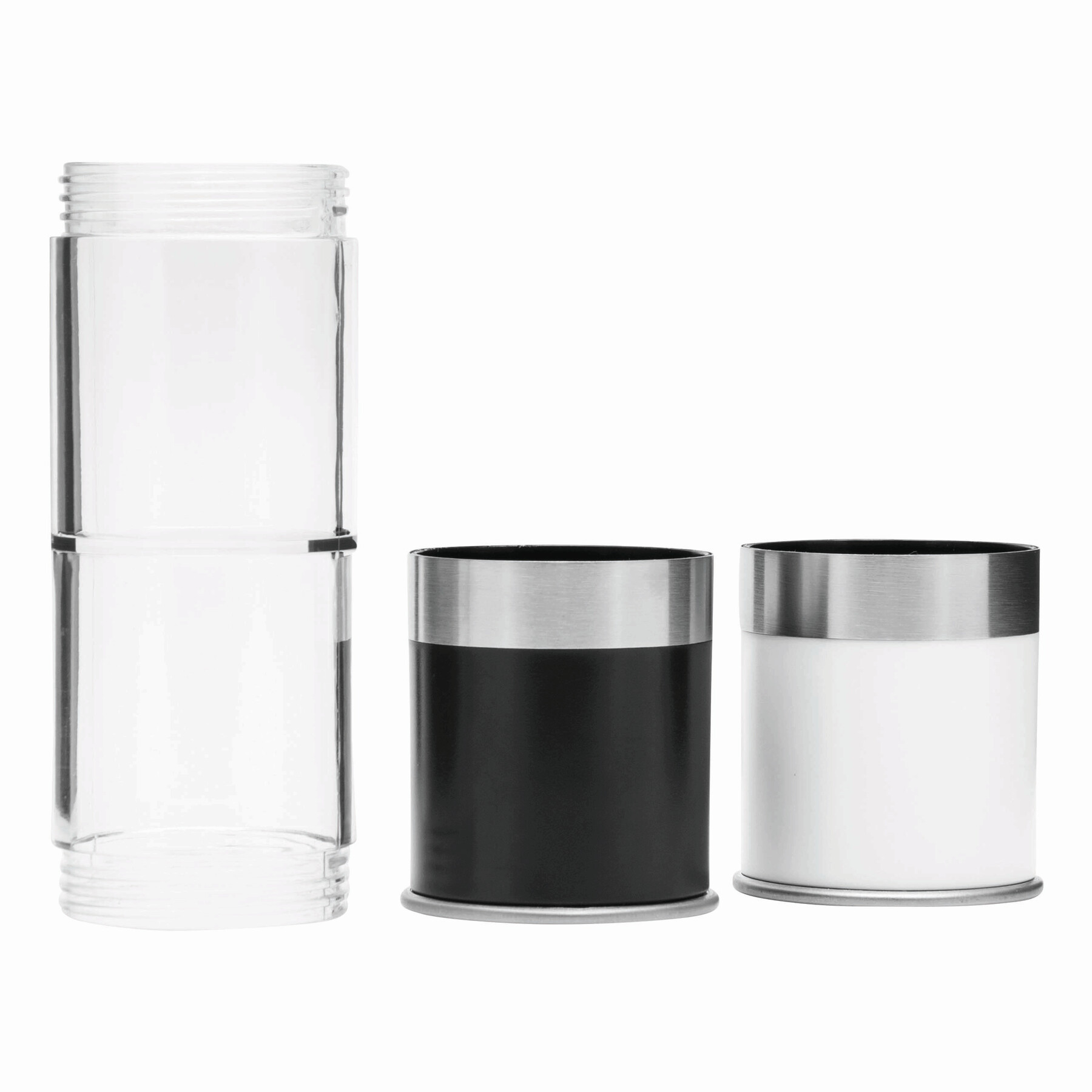 Salz- und Pfeffermühle BOTH TOGETHER, schwarz, silber, weiß