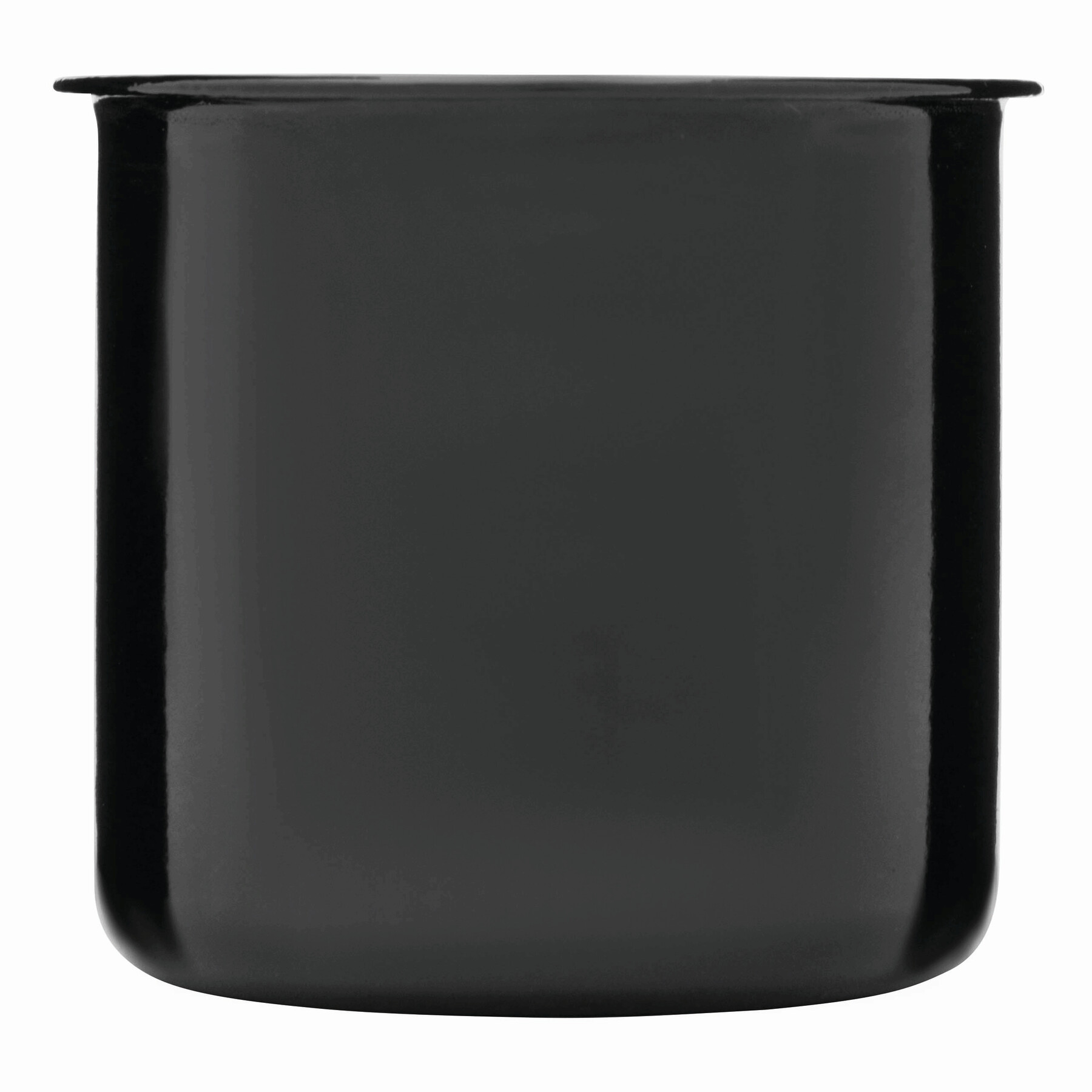 Emaille Becher RETRO CUP, schwarz, weiß