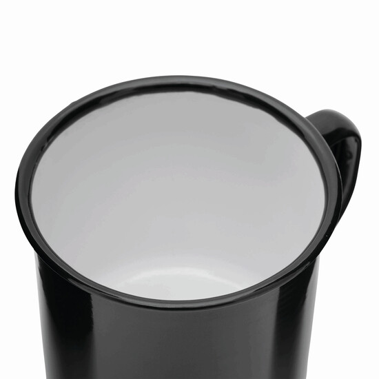 Emaille Becher RETRO CUP, schwarz, weiß