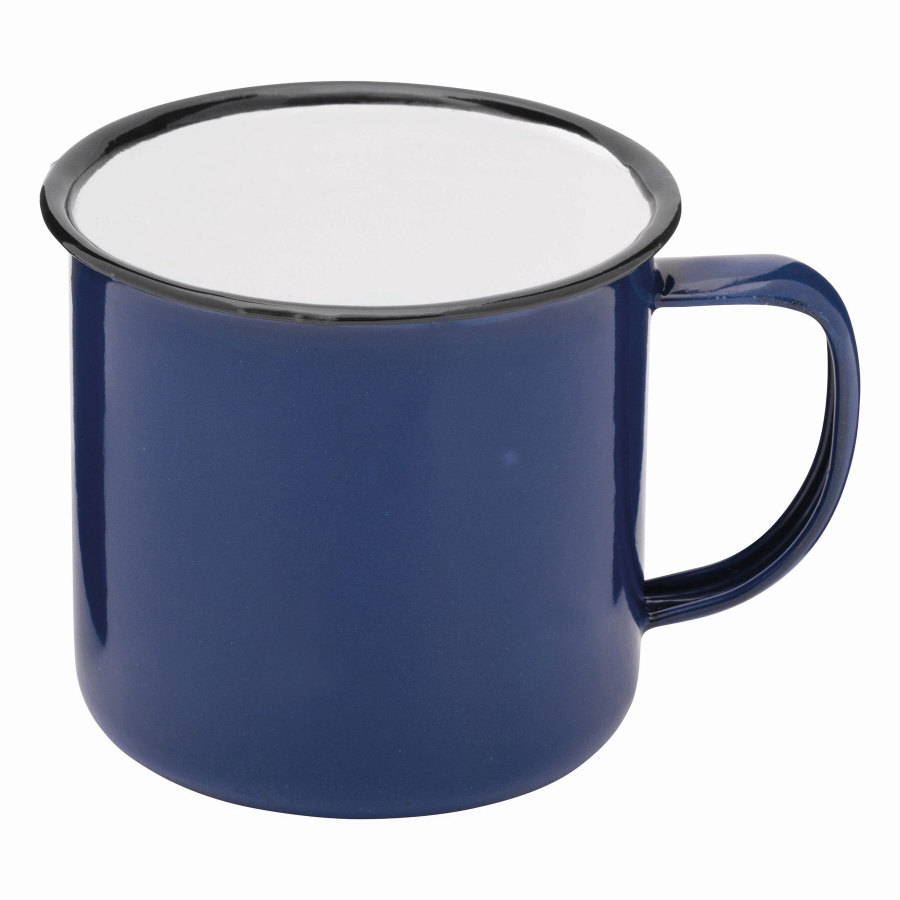 Emaille Becher RETRO CUP, blau, weiß