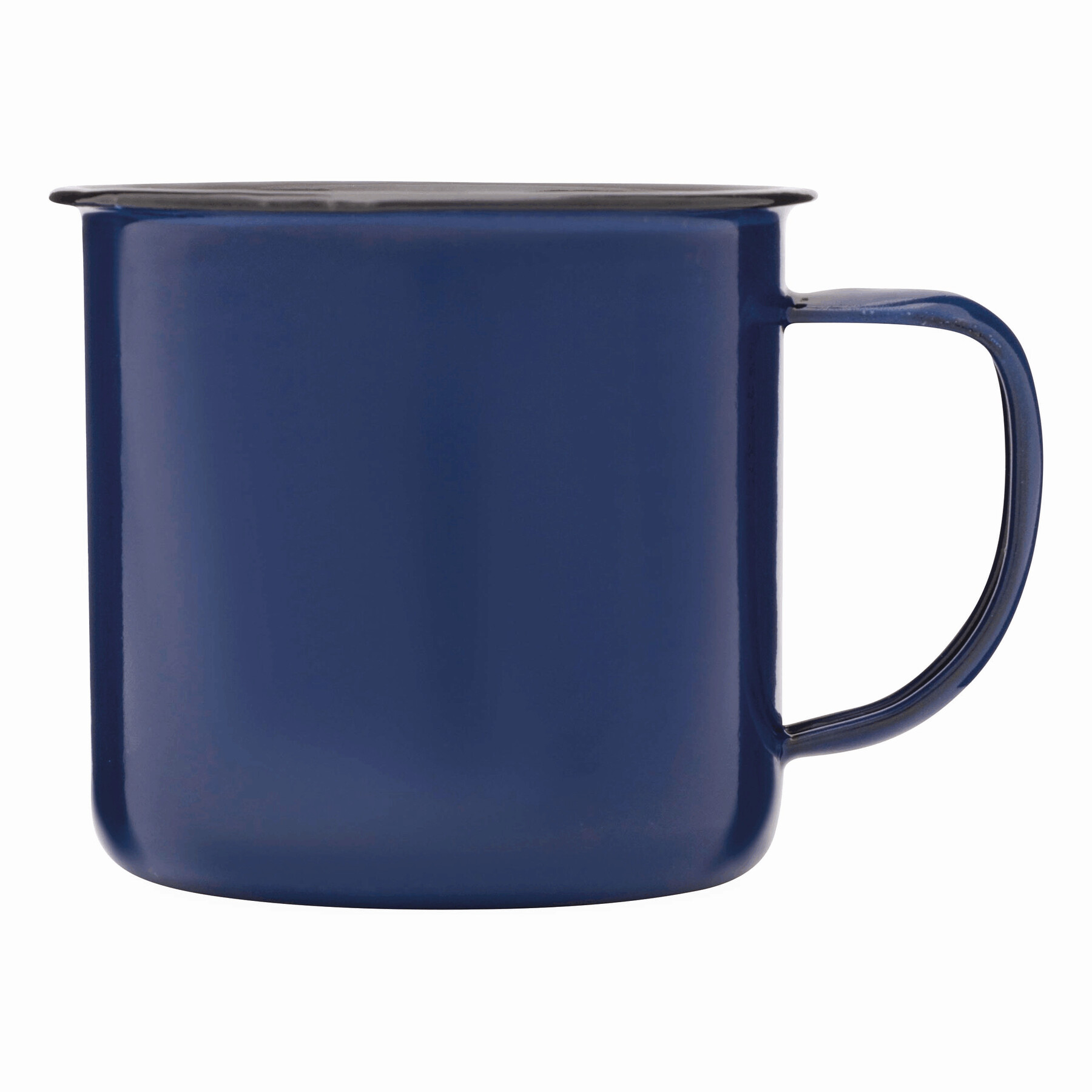 Emaille Becher RETRO CUP, blau, weiß