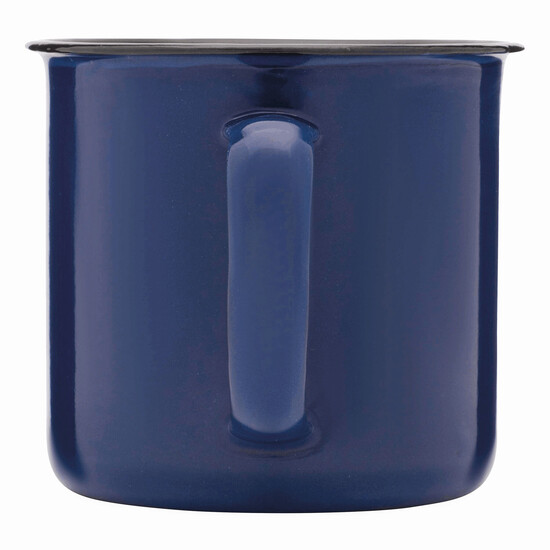 Emaille Becher RETRO CUP, blau, weiß