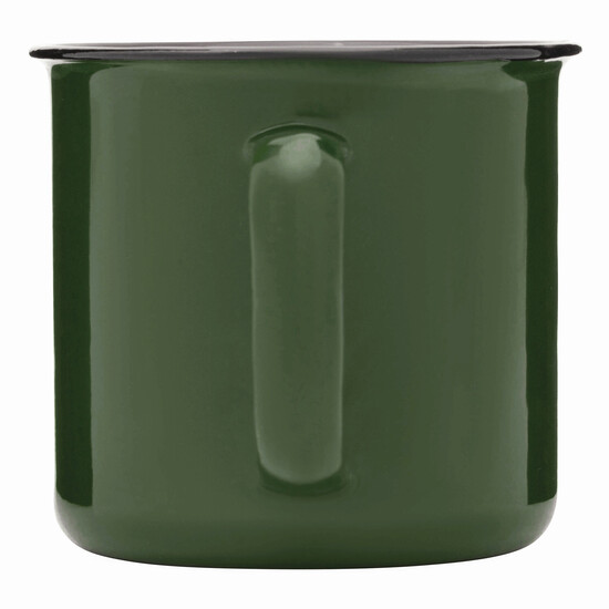 Emaille Becher RETRO CUP, grün, weiß