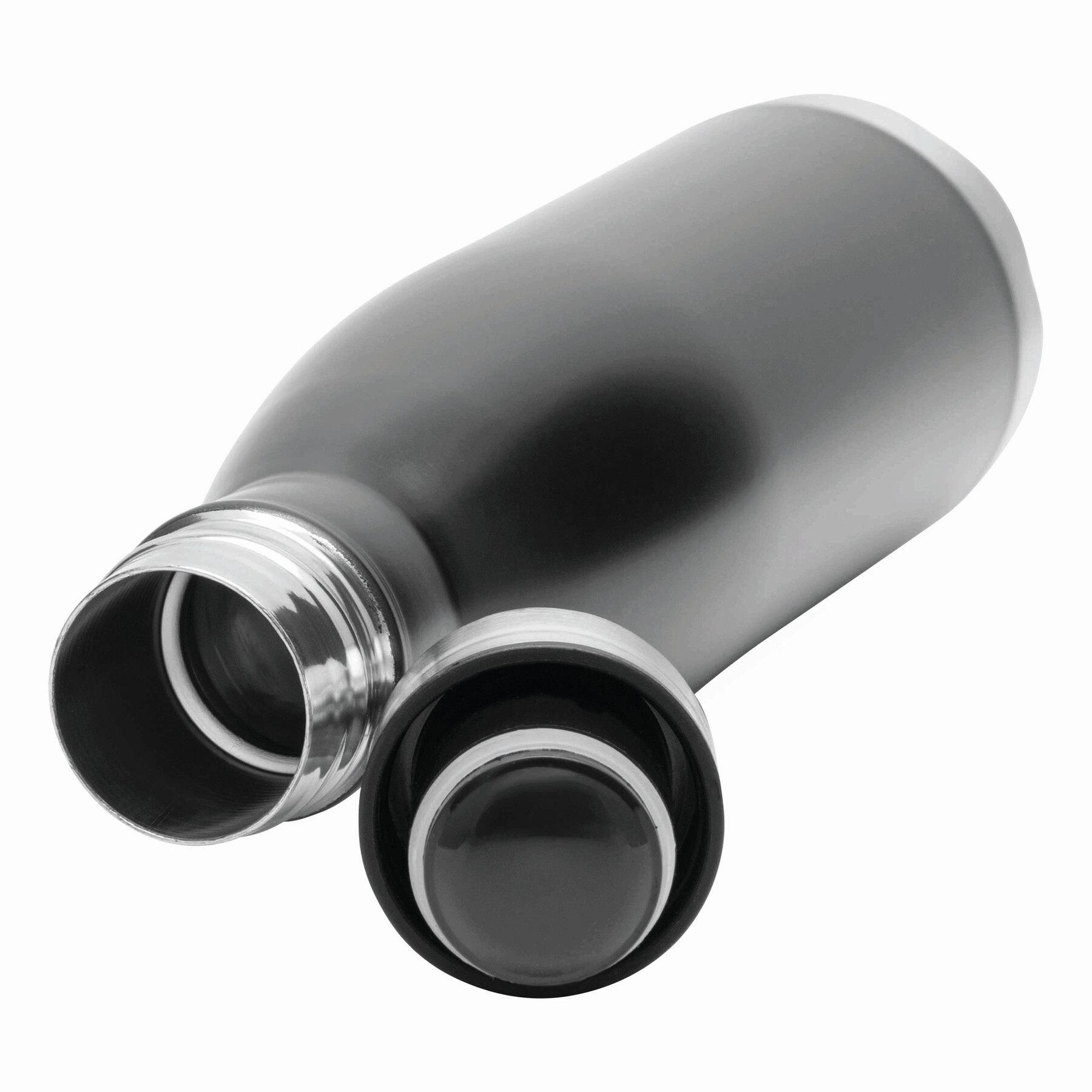 Vakuum-Trinkflasche GOLDEN TASTE doppelwandig, schwarz