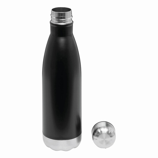 Vakuum-Trinkflasche GOLDEN TASTE doppelwandig, schwarz