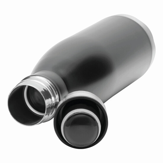 Vakuum-Trinkflasche GOLDEN TASTE doppelwandig, schwarz