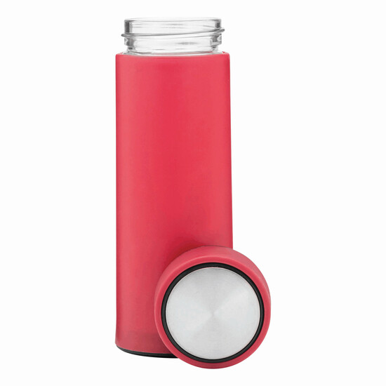 Glas-Trinkflasche ELEGANT DRINK, magenta