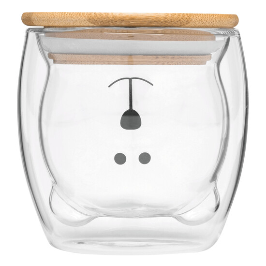 Glas BAMBOO BEAR, braun, transparent