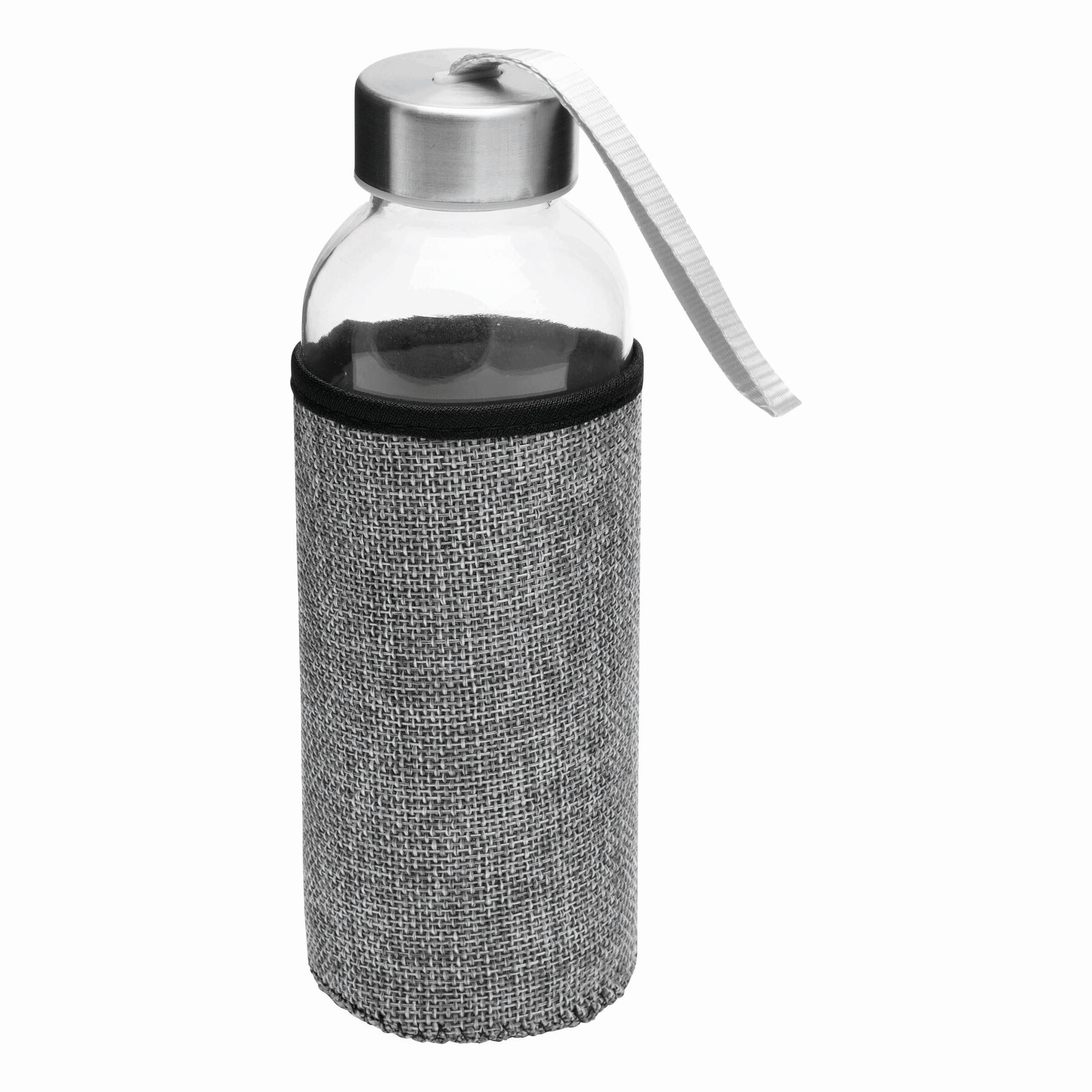 Glas-Trinkflasche TAKE JUTY, grau