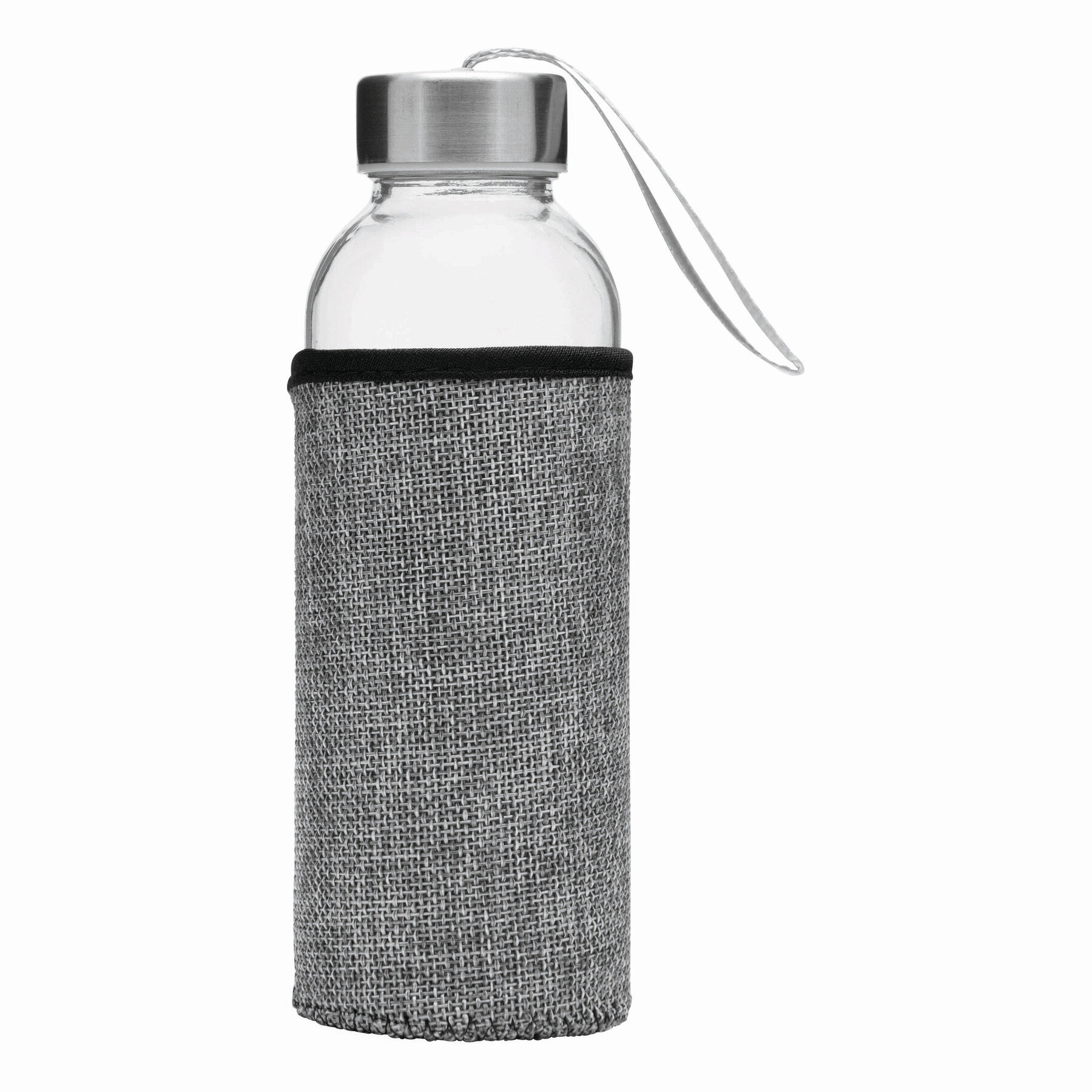 Glas-Trinkflasche TAKE JUTY, grau