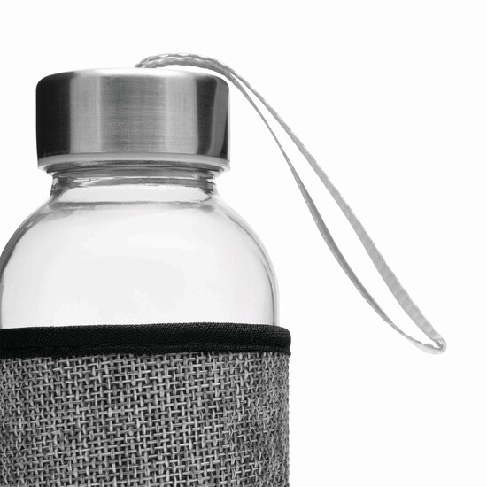 Glas-Trinkflasche TAKE JUTY, grau