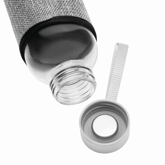Glas-Trinkflasche TAKE JUTY, grau