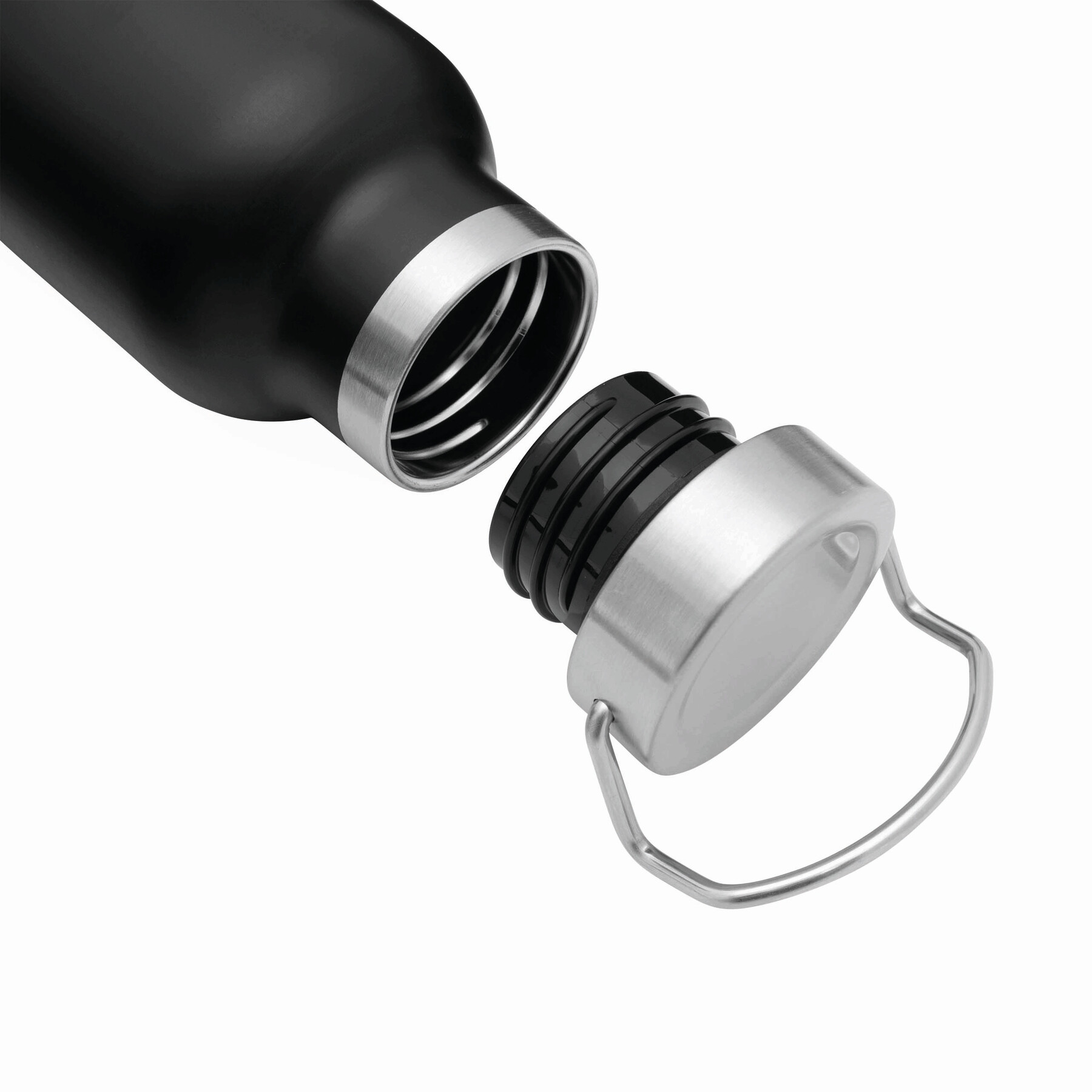 Vakuum-Isolierflasche MILITARY, schwarz