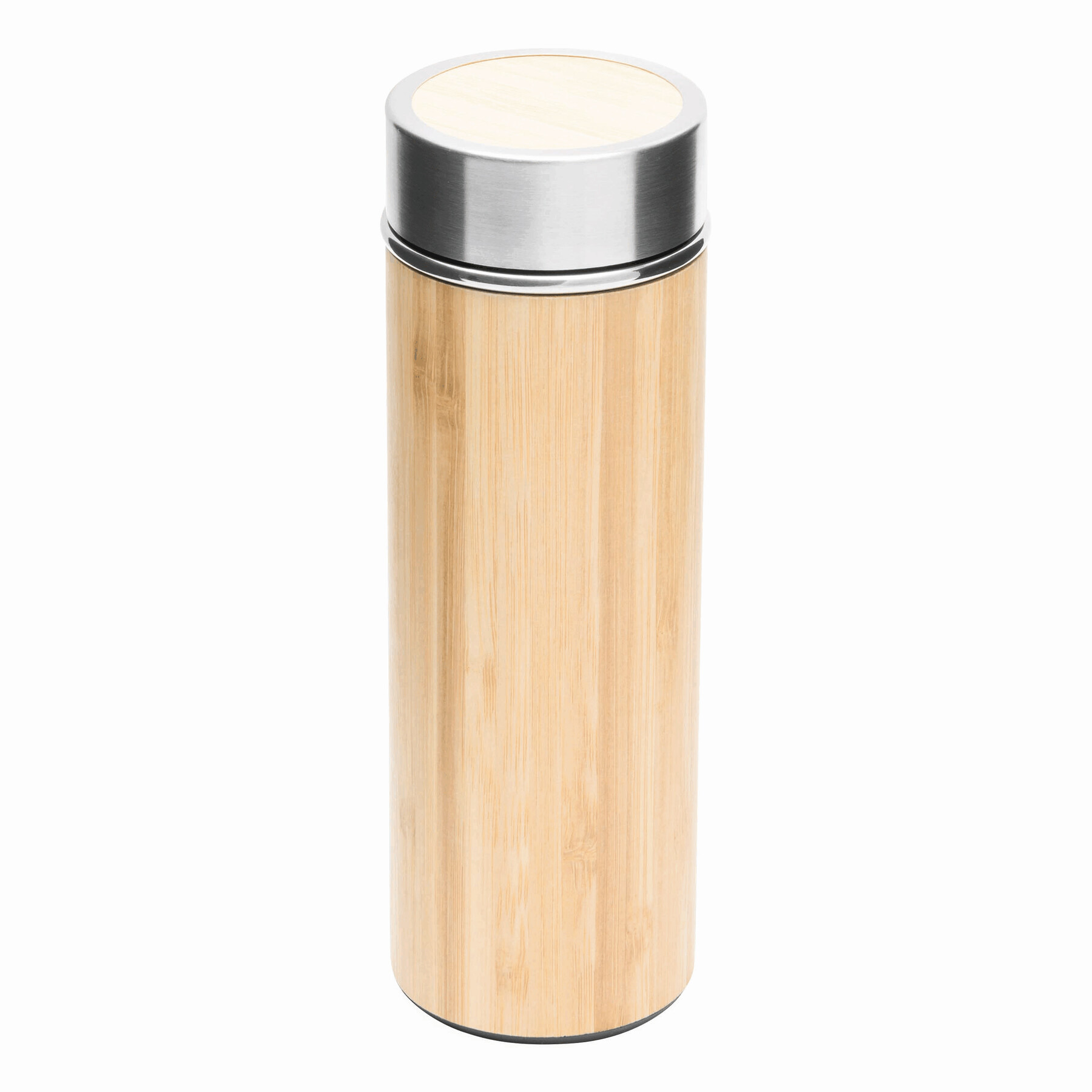 Isolierflasche BAMBOO GO, braun, silber