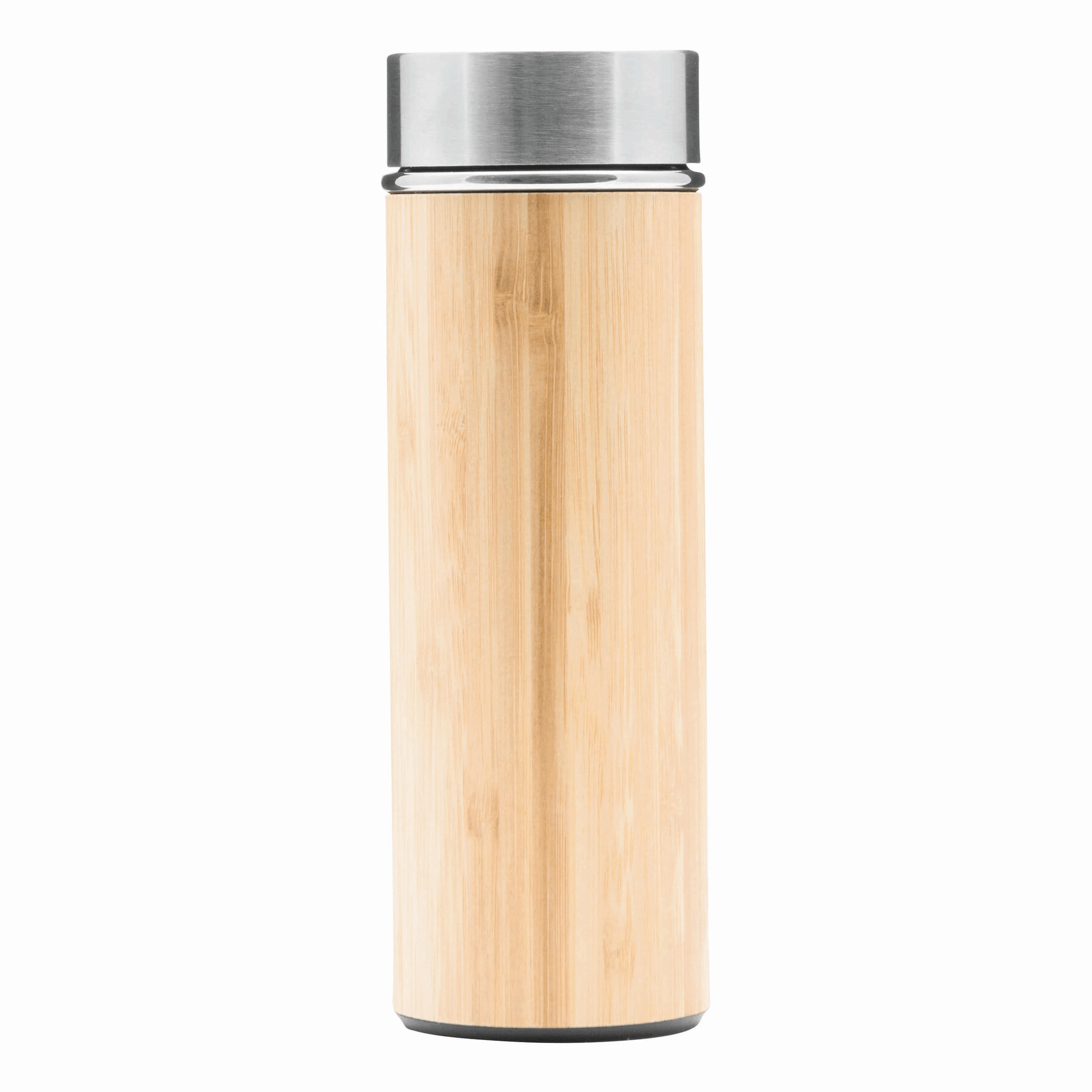 Isolierflasche BAMBOO GO, braun, silber