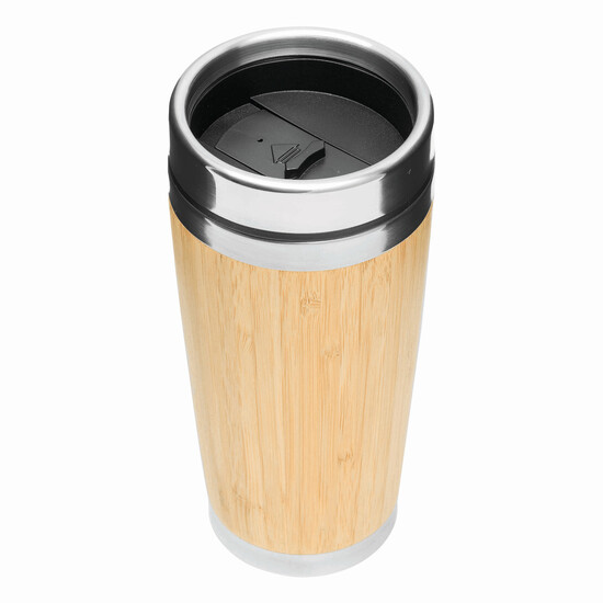 Isolierbecher BAMBOO DRINK, braun, silber