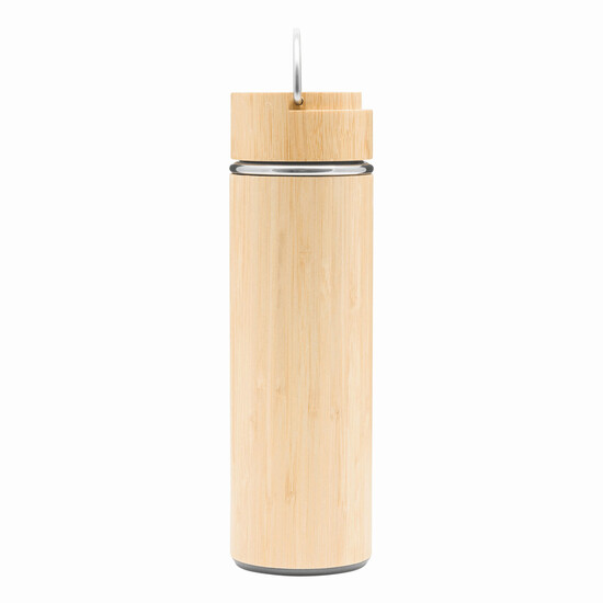 Isolierflasche BAMBOO HOT, braun, silber