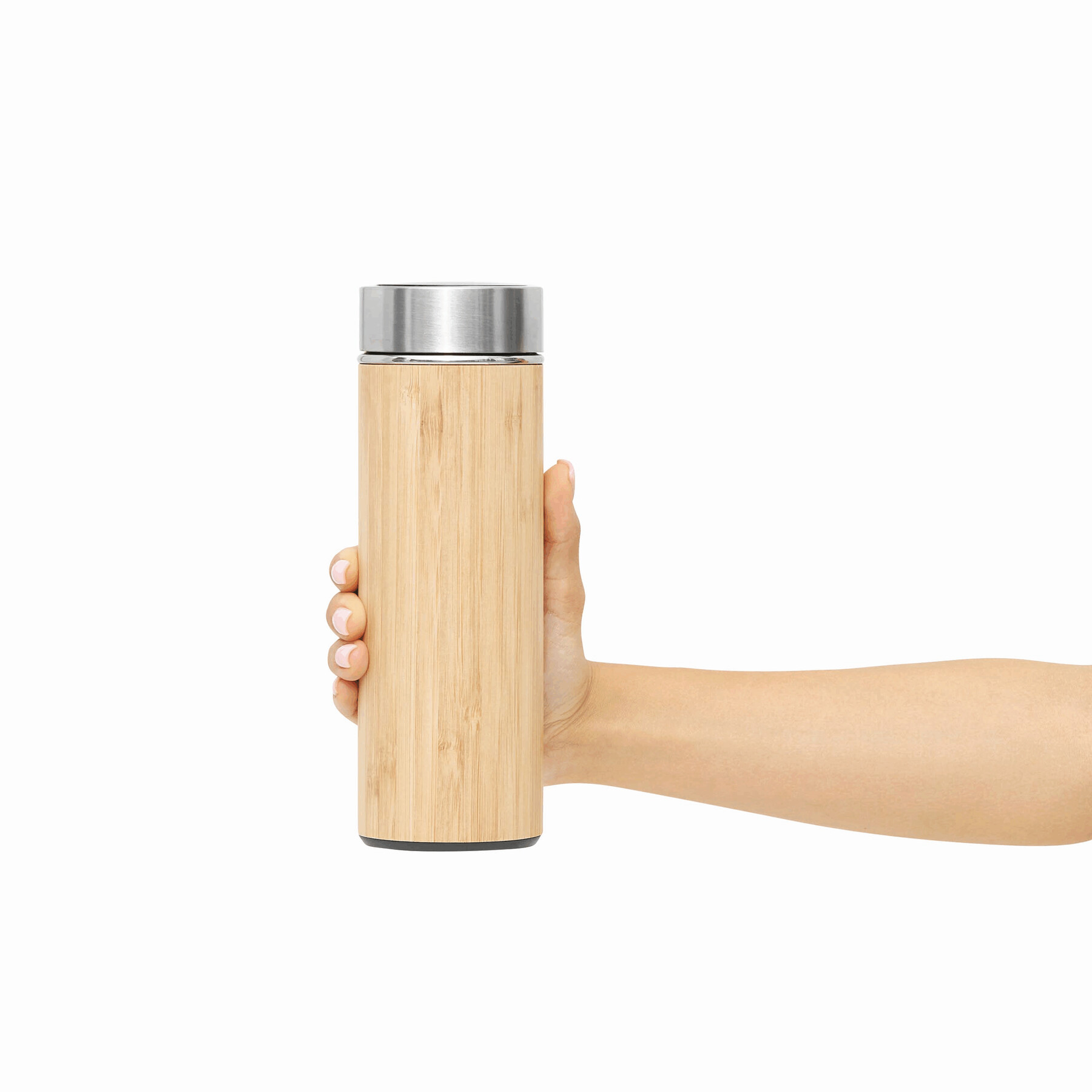 Isolierflasche BAMBOO TEMP, braun, silber