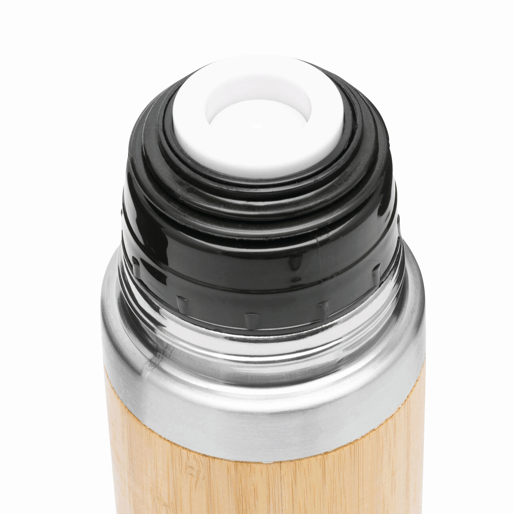 Vakuum-Isolierkanne BAMBOO SPACE, braun, silber