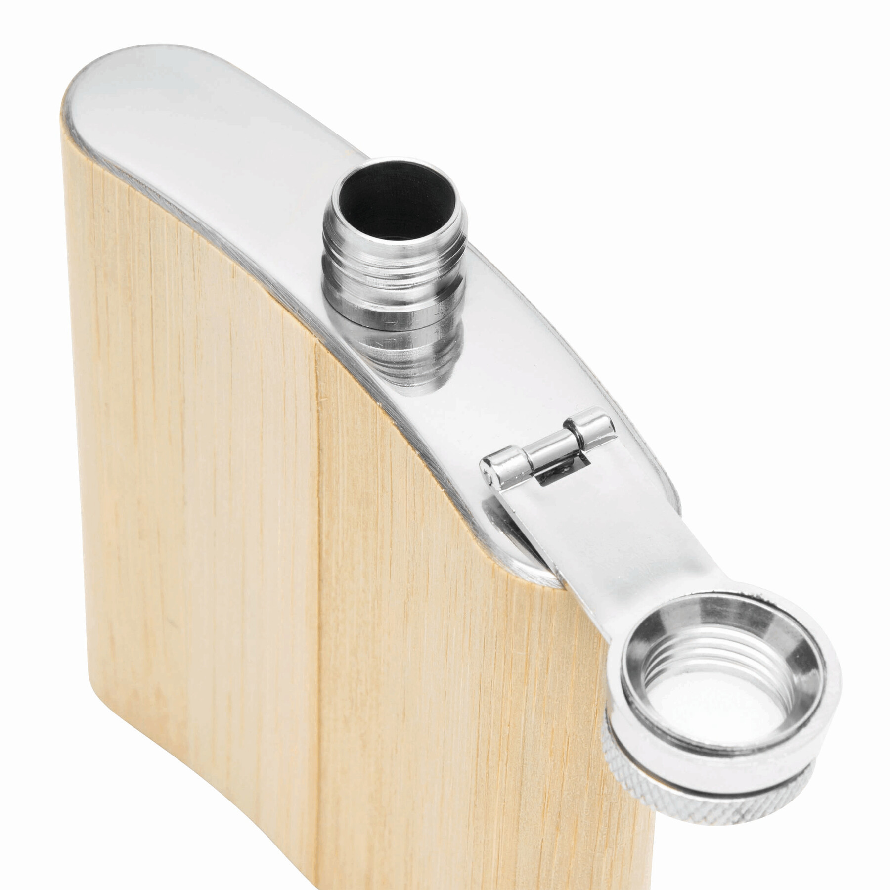 Flachmann BAMBOO STYLE, braun, silber