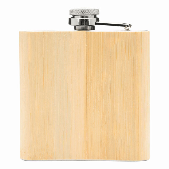 Flachmann BAMBOO STYLE, braun, silber