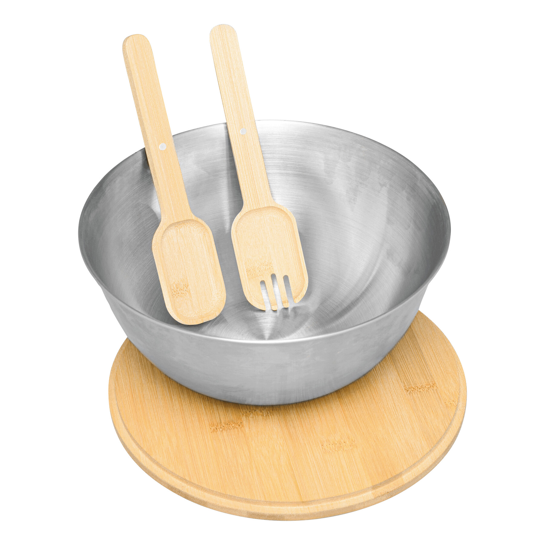 Salatschüssel EAT HEALTHY, braun, silber